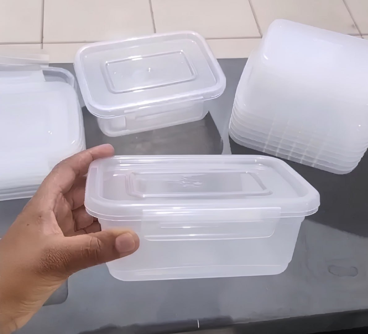 ✅ Kit com 10 Potes 750ml com Tampa Trava Plástico