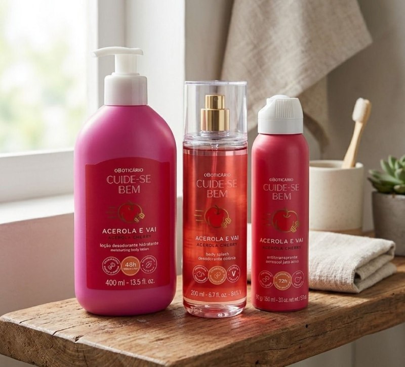 🧴 Combo Cuide-se Bem Acerola E Vai: Loção + Splash + Aerossol